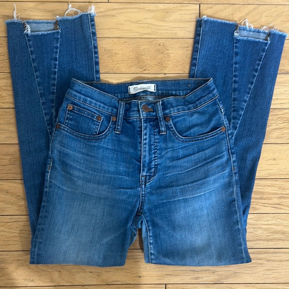 Madewell Distressed Blue Ankle Jeans